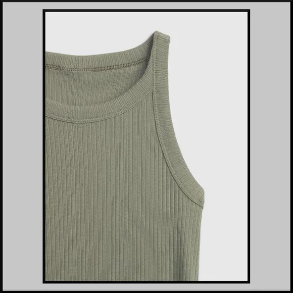 NWT! GAP Teen Rib Tank Dress ~ GREEN ~ Size 18/20 (Ret. $69) - Picture 5 of 5